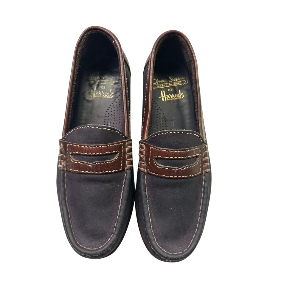 Oliver‎ Sweeney for Harrods London Bespoke Mens Leather Penny Loafers Shoes 8.5